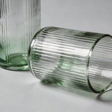 Ribbed Glass Column Vase