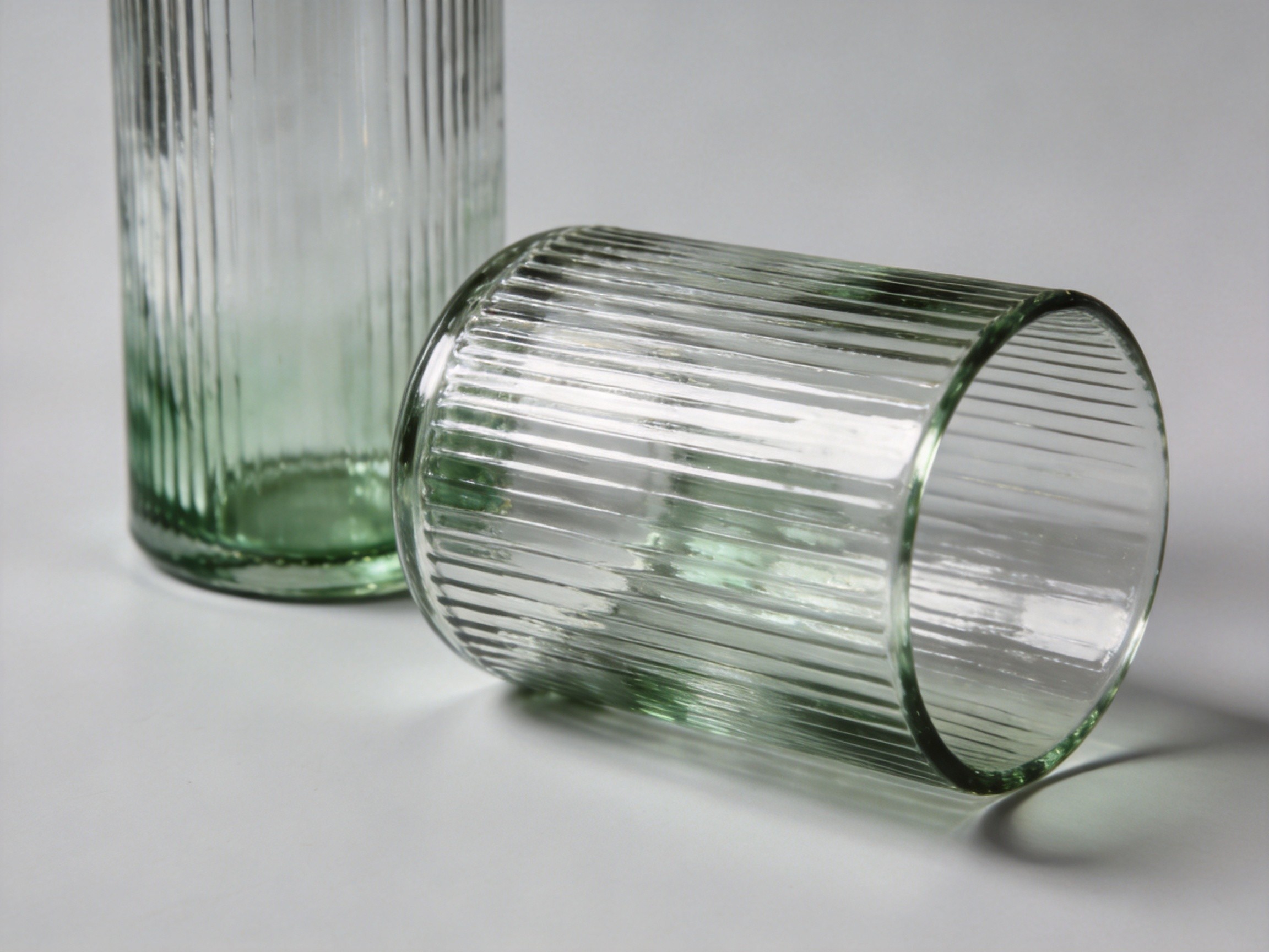 Ribbed Glass Column Vase